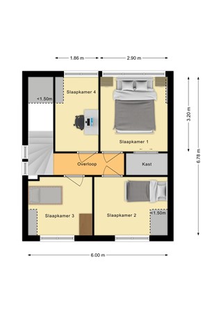 Plattegrond - Eekhof 5, 7681 HM Vroomshoop - Eerste verdieping.jpg